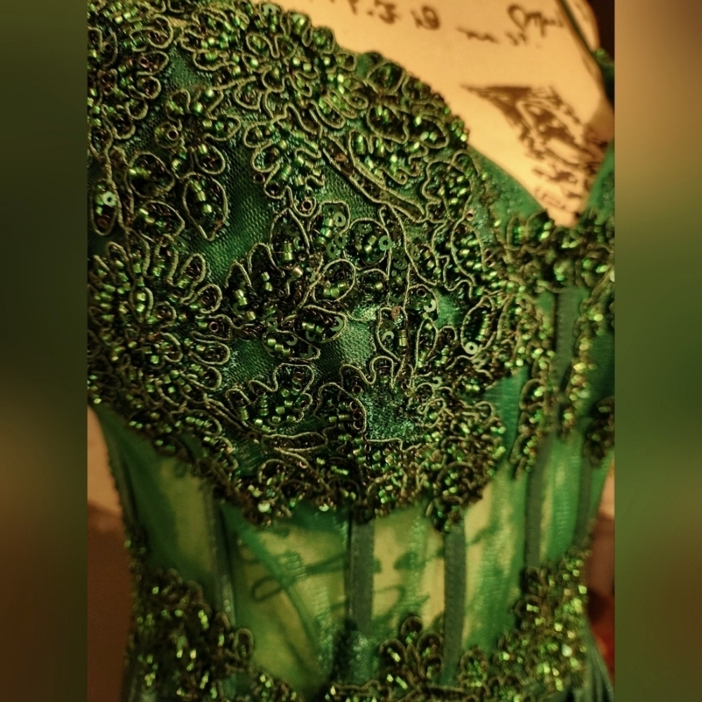 TLC Say Yes To The Prom Green Embellished Corset Gown - Picture 8 of 14
